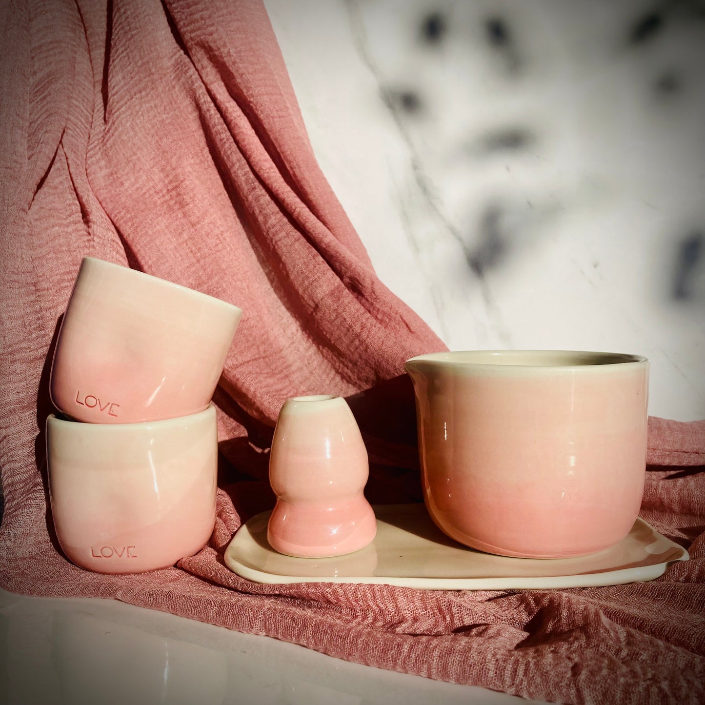 5-Pc Matcha Set in Pink Gradient