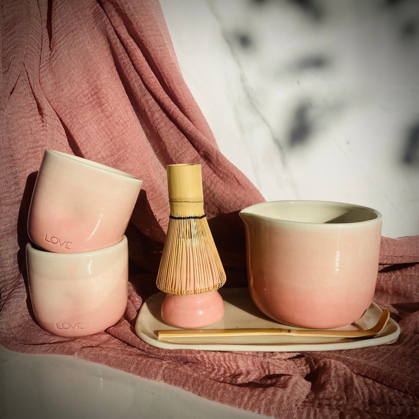 5-Pc Matcha Set in Pink Gradient